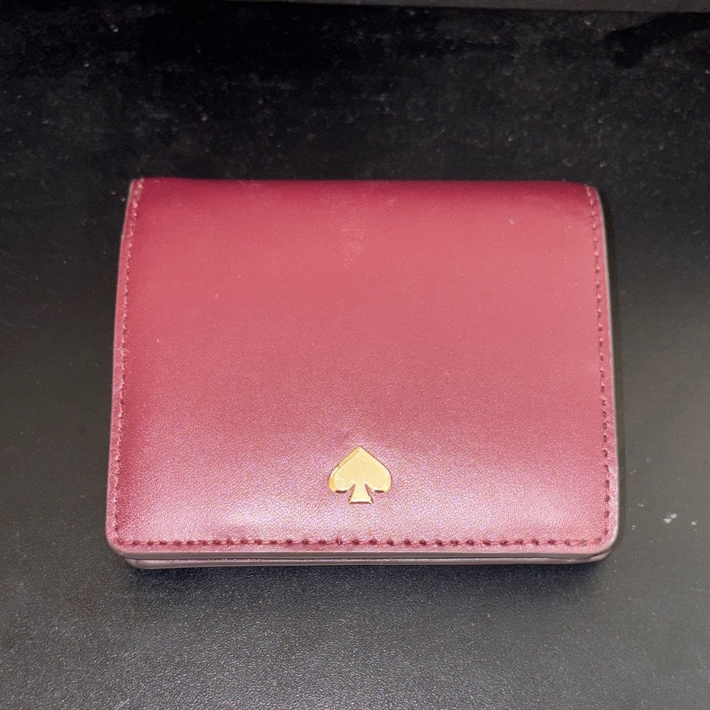 Kate Spade Maroon Wallet with Gold Accent
